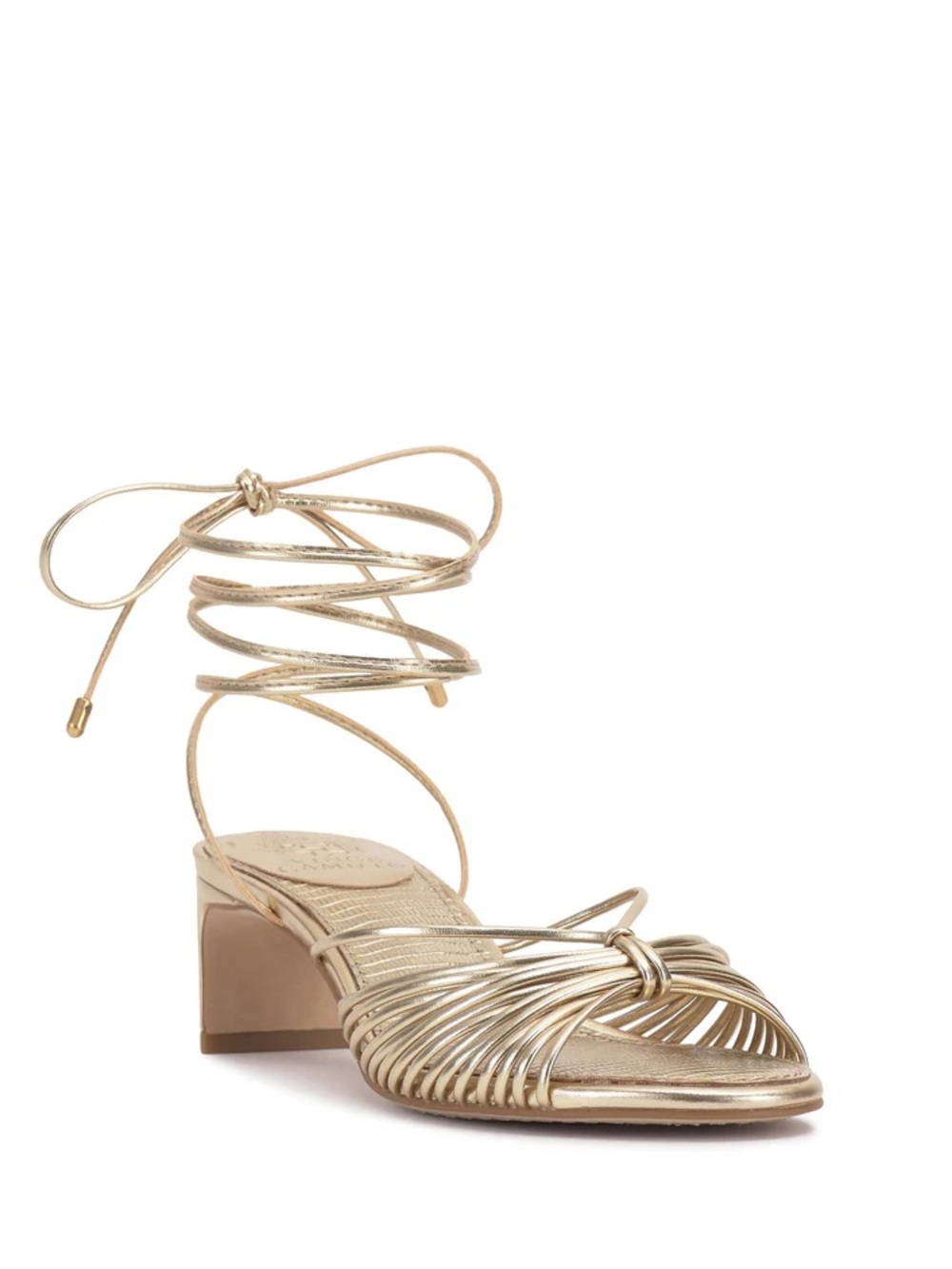 NWT Vince Camuto Lory Kitten Heel Sandal Egyptian gold